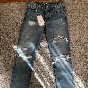 GRLFRND Karolina High Rise Skinny Jean w butt slit